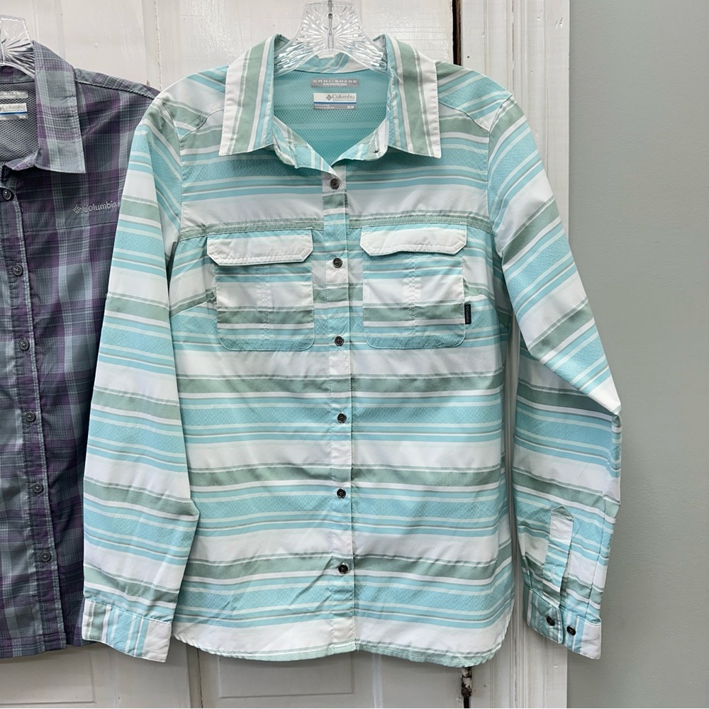 2‎ Columbia omni-shade long sleeve button down fishing shirts women's medium - Picture 3 of 15